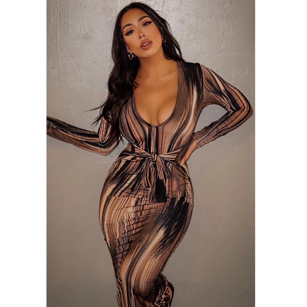 Maxi Bodycon Self Tied Dress
